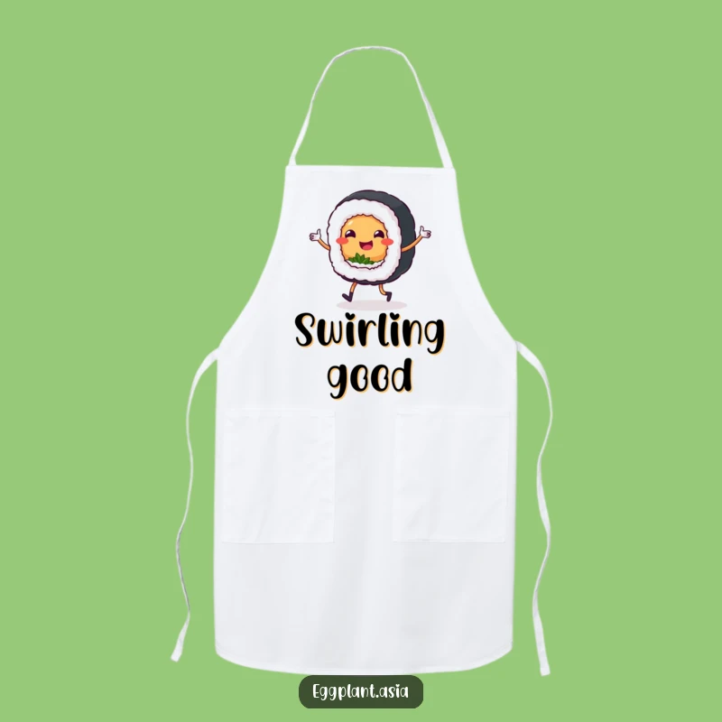 Funny Sushi Jig Apron: Cook with Joy and Dancing Sushi Fun