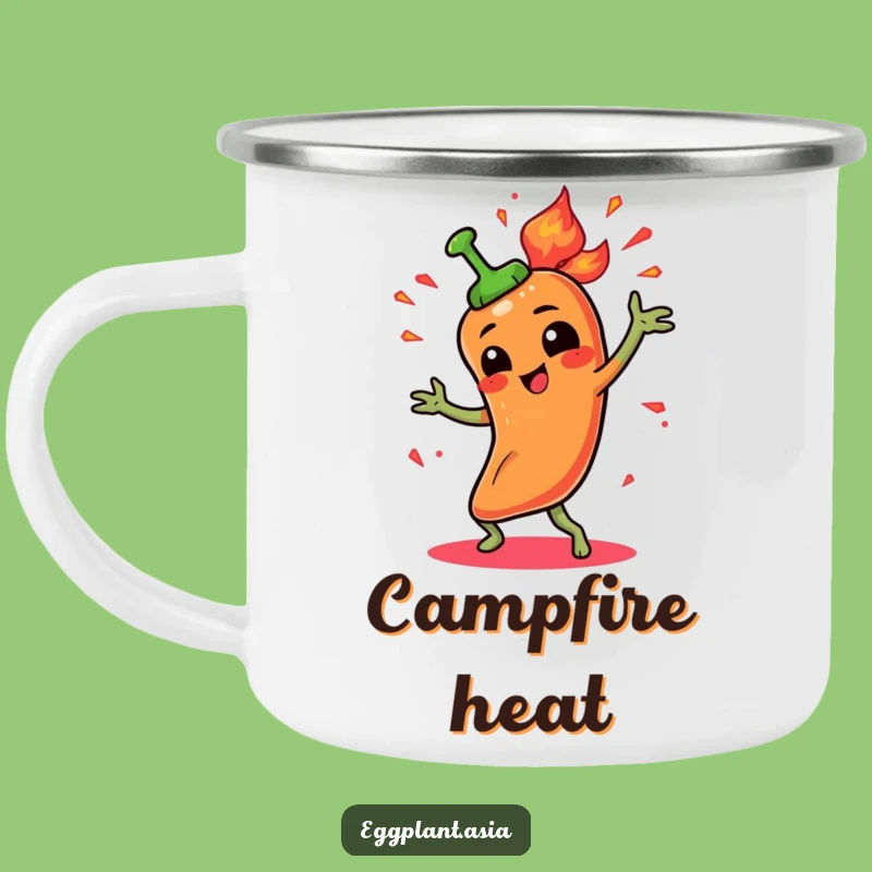 Funny Spicy Pepper Enamel Mug: Adventure with Fiery Flair