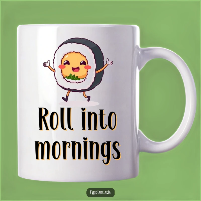 Funny Sushi Jig Mug: Delightful Sushi Roll with Legs - A Joyful Gift