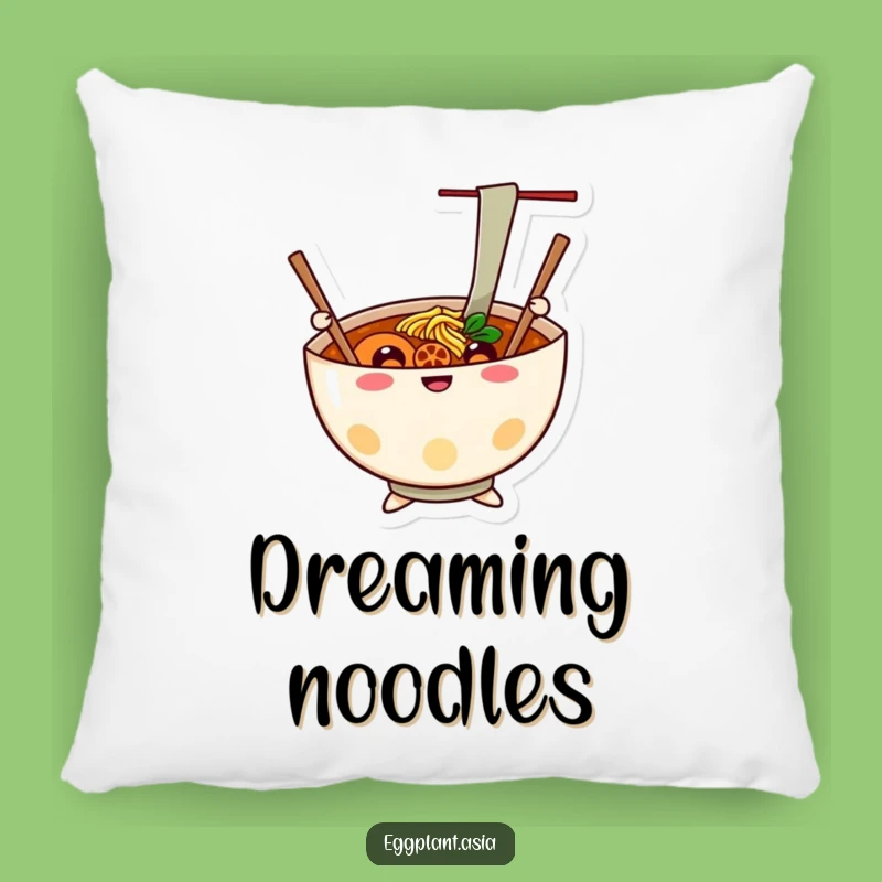 Funny Ramen Cheer Pillow: Cozy Comfort with a Happy Noodle Bowl