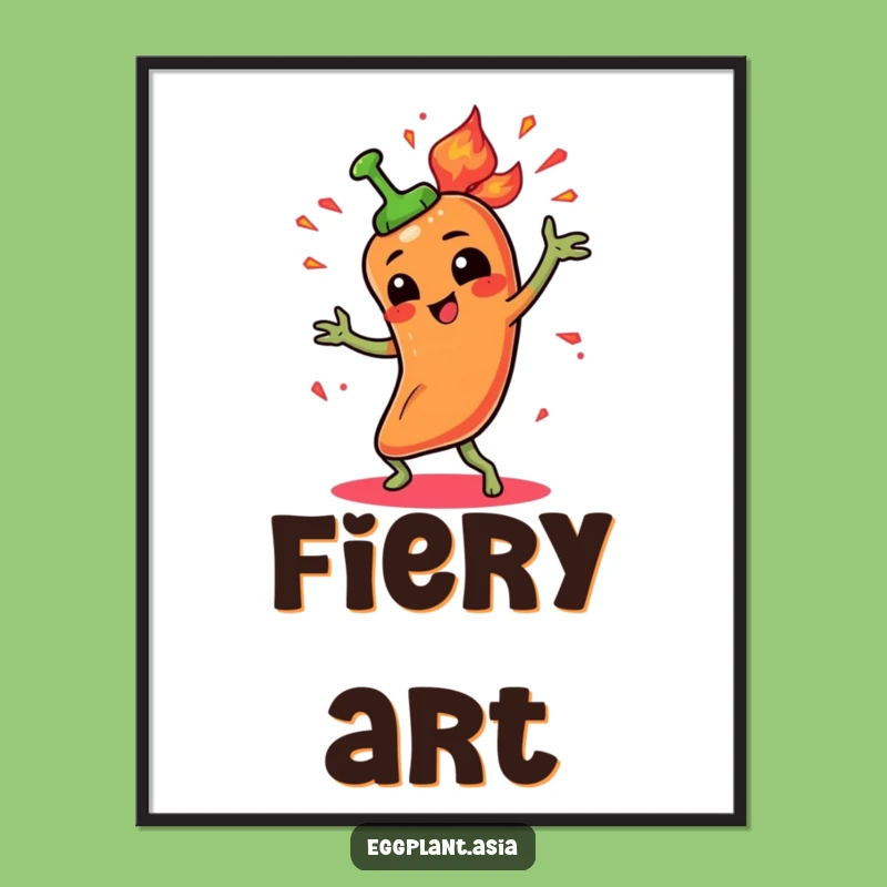Funny Spicy Pepper Digital Art: Instant Fiery Dance for Your Walls