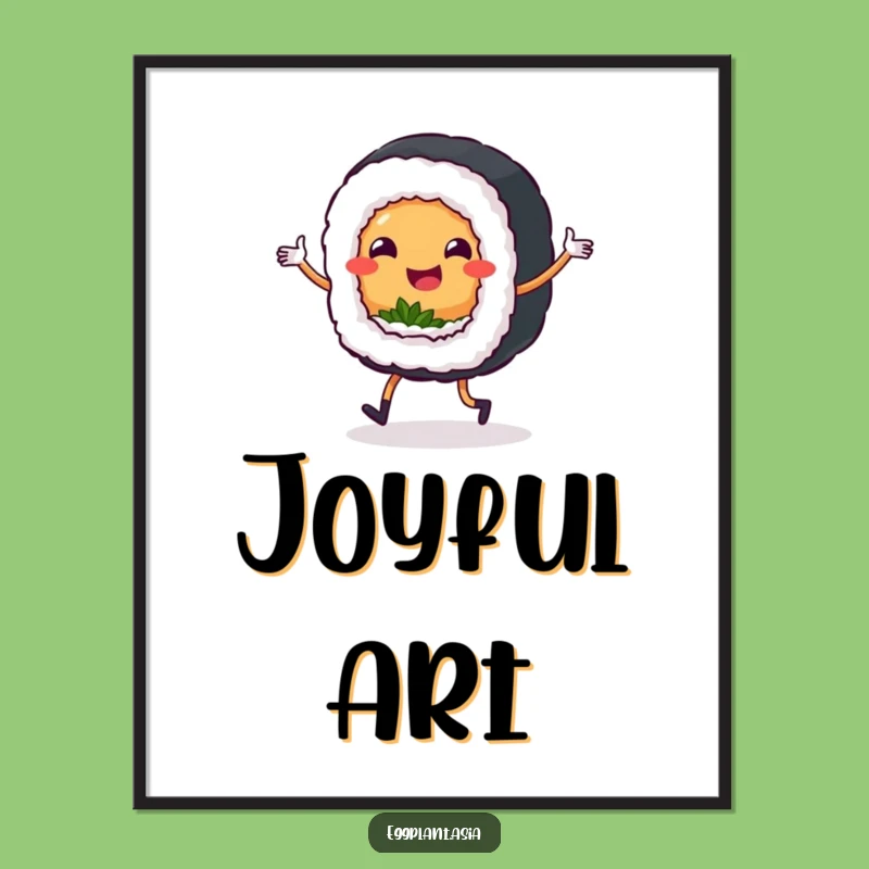 Funny Sushi Jig Digital Art: Instant Joyful Dance for Your Walls