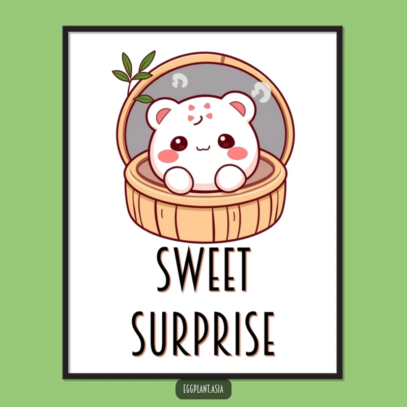Funny Shy Bao Bun Poster: Adorable Art of a Peeking Character
