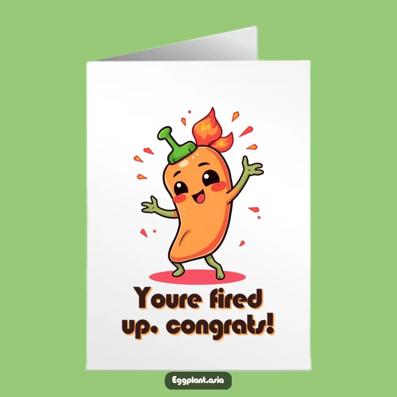 Free Printable Spicy Pepper Congrats Card - Fiery Dancer Downloadable